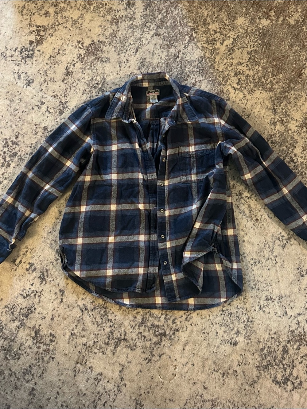 Blue Plaid Button-Down Shirt Wrangler